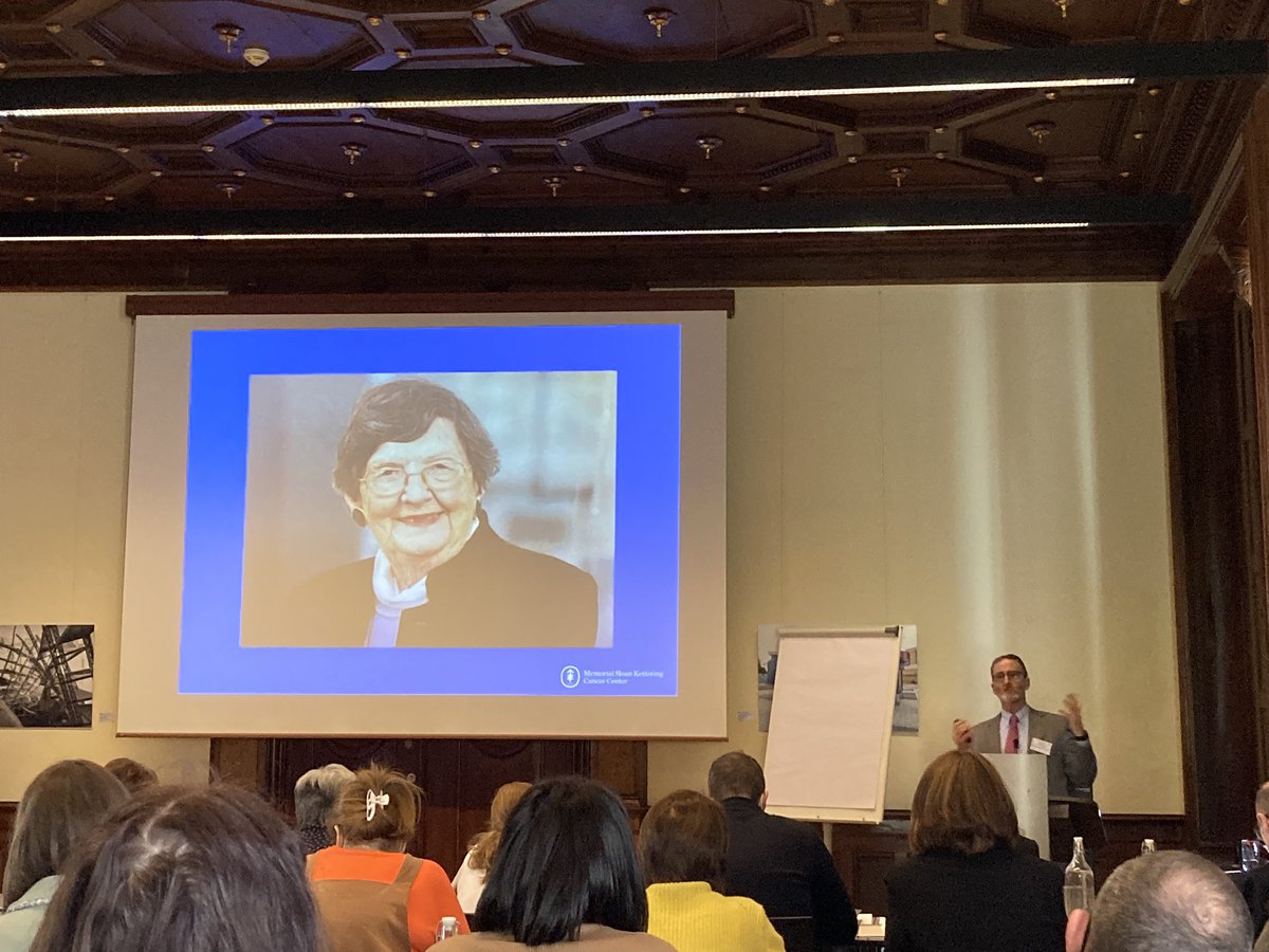 DocApplebaum's tweet photo. Dr. Roth carrying forward the incredible legacy of Dr. Jimmie Holland. @MSKCancerCenter @APOSHQ https://t.co/MLkjs28YfE