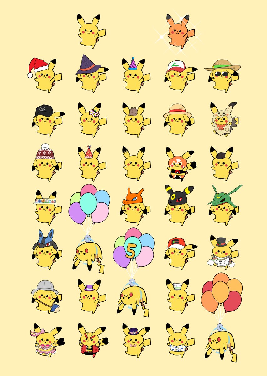 pikachu clothed pokemon hat pokemon (creature) no humans balloon baseball cap beanie  illustration images