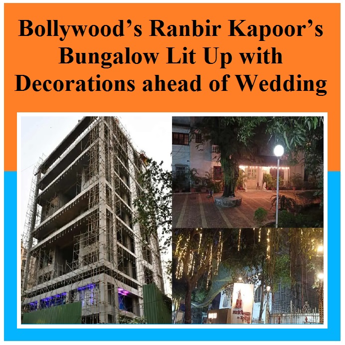 OPTV_Global's tweet photo. #wedding bells are already ringing as Ranbir Kapoor’s new bungalow, which is still under-construction Bandra, Mumbai, has been lit up with gorgeous decorations ahead of the actor’s nuptials with #AliaBhatt 
#RanbirKapoor #Bollywood #entertainment #optvglobal #lifestyle #india https://t.co/5e7S86rI8s