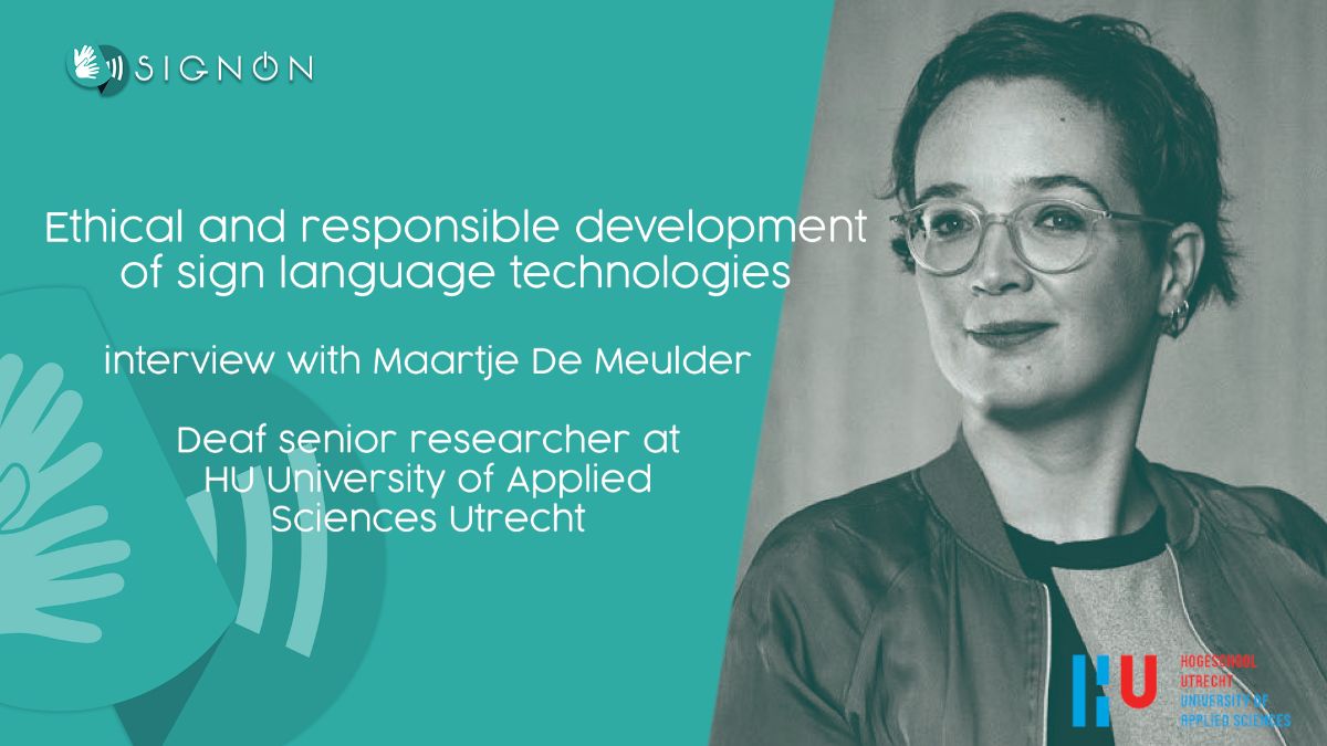SignONEU's tweet photo. In 2021 @mdemeulder wrote and published an article titled Is "good enough" good enough? Ethical and responsible development of sign language technologies in #AT4SSL. We took this opportunity to interview her to discuss the article. See https://t.co/fMA46YAGAS! https://t.co/QanEmzPjzJ