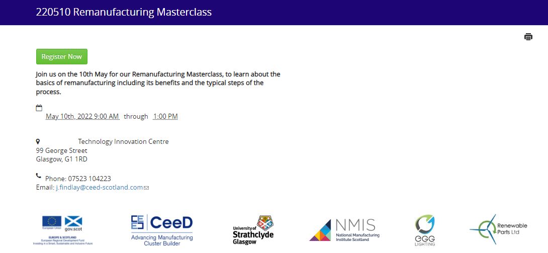 NMIS_group's tweet photo. π EVENT: #Remanufacturing Masterclass π
π
10 May
β 09:00 - 13:00
π₯οΈ Online & in-person
π @TIC_conferences @UniStrathclyde
βοΈ Sign up > https://t.co/uQ8kwMUa5i
@CeeD_Scotland @RenewableParts @EGGlighting @scotgovESIF
#ERDF #AMCF #remfg #skills #MSA https://t.co/1uclp1AEvh