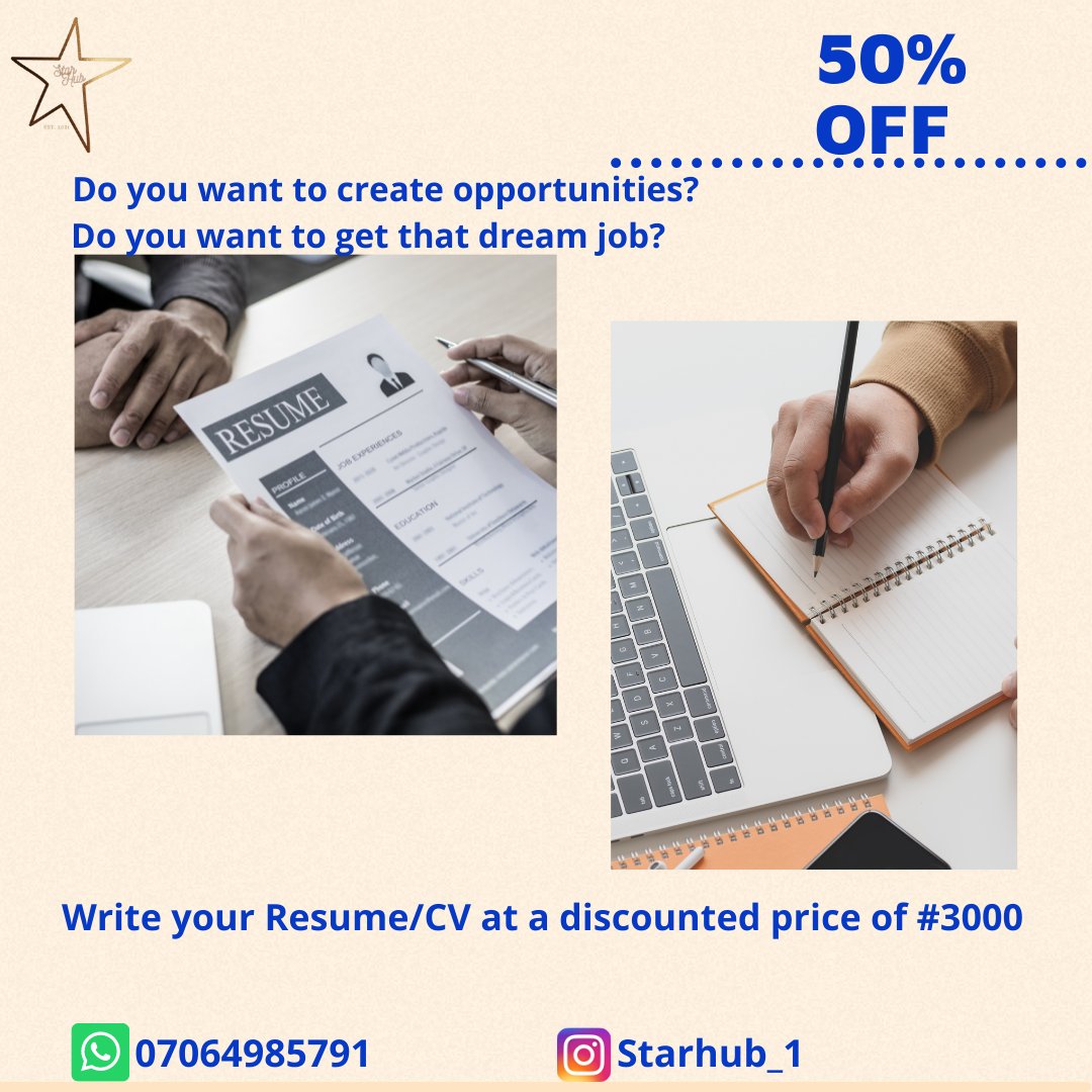 Star_Hub1's tweet photo. In the spirit of the season of Easter we will be giving 50% discount off our CV/RESUME writing.  
Let's help you get that dream job 😉 😀
.
Hurry up and grab this offer! https://t.co/yUPfCqY4ht