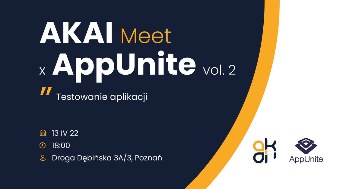 appunite's tweet image. Już w środę odbędzie się drugi #meetup, który współorganizujemy z @akai_pp 🤩 #events #Poznan #QA #FrontEndDeveloper 
Link do zapisów 👇👇
meetup.com/akai-meet-x-ap…