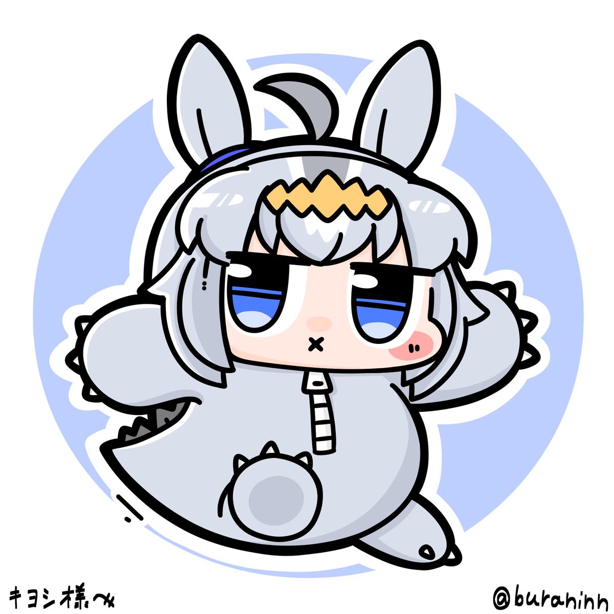 オグリキャップ(ウマ娘) 「コミッションありがとうございます\\\\٩( 'ω' )و ////怪獣オグリ
」|ブラニンのイラスト