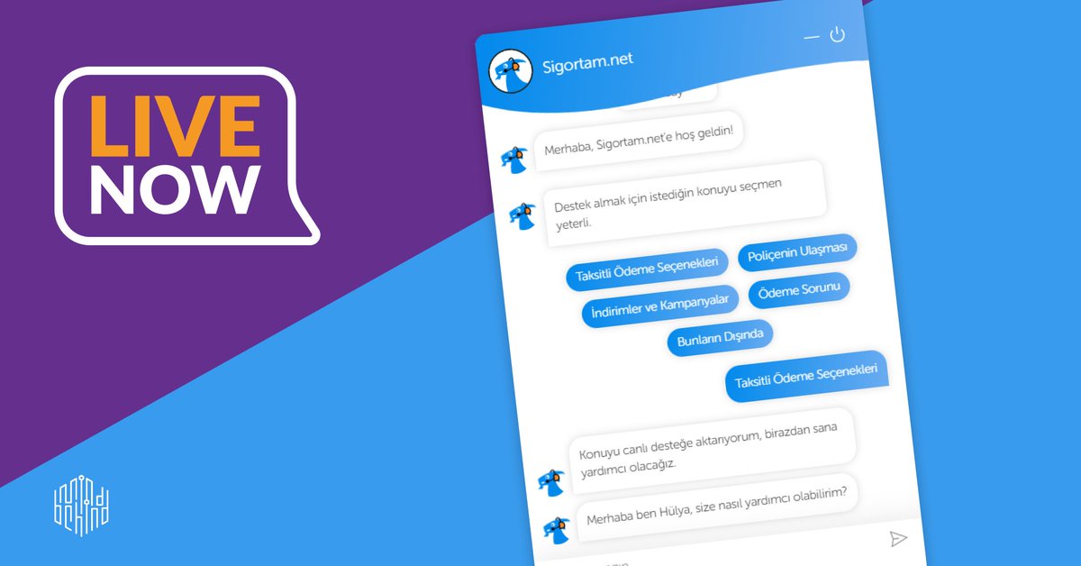 mindbehindcom's tweet photo. MindBehind ve @SigortamNet'in geliştirdiği yeni dijital asistanla poliçenize dair tüm soru ve sorunlarınız için müşteri temsilcilerine saniyeler içinde bağlanarak canlı destek hizmetlerinden yararlanabilir, indirim ve kampanyalardan anında haberdar olabilirsiniz! 💬⚡ https://t.co/RU6UObEB7Q