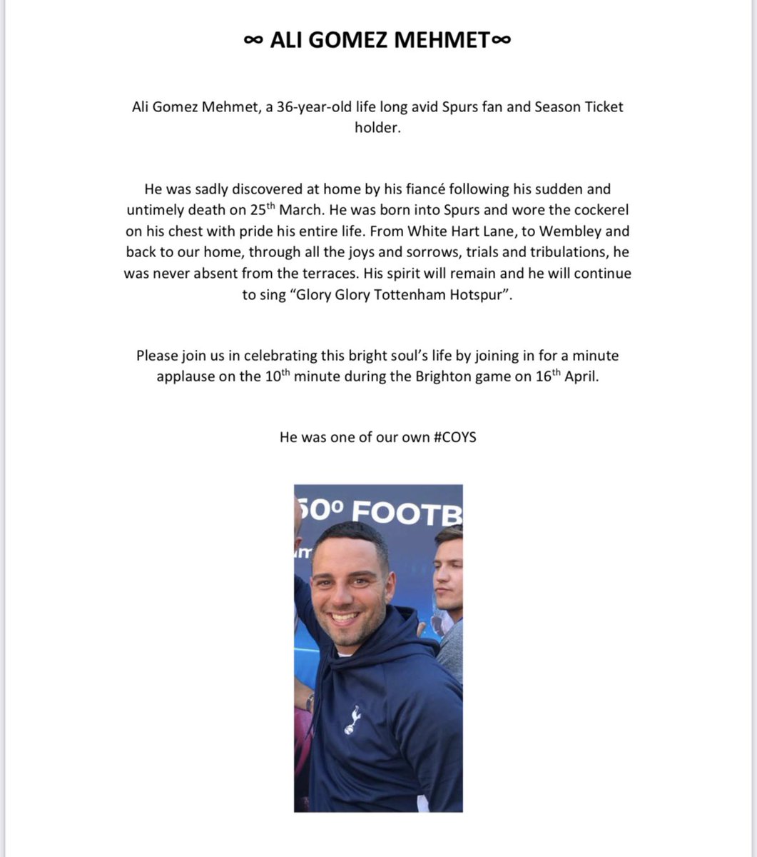 I’ve never asked for RTs on here but if you can all spread the word so my mate can get the send off he deserves on Saturday I’d really appreciate it.

<a href="/SpursOfficial/">Tottenham Hotspur</a> <a href="/GlennHoddle/">Glenn Hoddle</a> <a href="/osvaldooardiles/">osvaldo ardiles</a> <a href="/jjenas8/">Jermaine Jenas</a> <a href="/Billie_T/">Billie</a> <a href="/LoveTheShirt/">The Fighting Cock</a> <a href="/AlasdairGold/">Alasdair Gold</a> <a href="/tSHandJ/">Hawksbee & Jacobs</a>