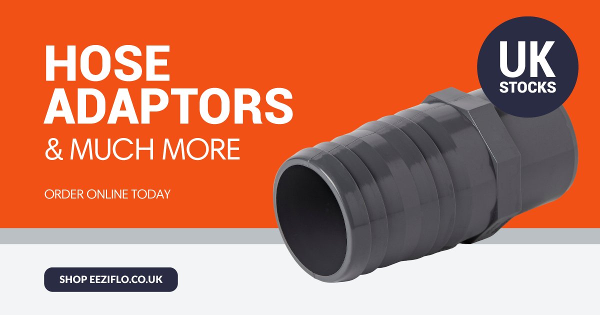 Need a barbed Hose Adaptor for any of your flexible hose or hose pipe? Look no further than eeziflo for quality fittings and much more.

ow.ly/zatY50IvM5S