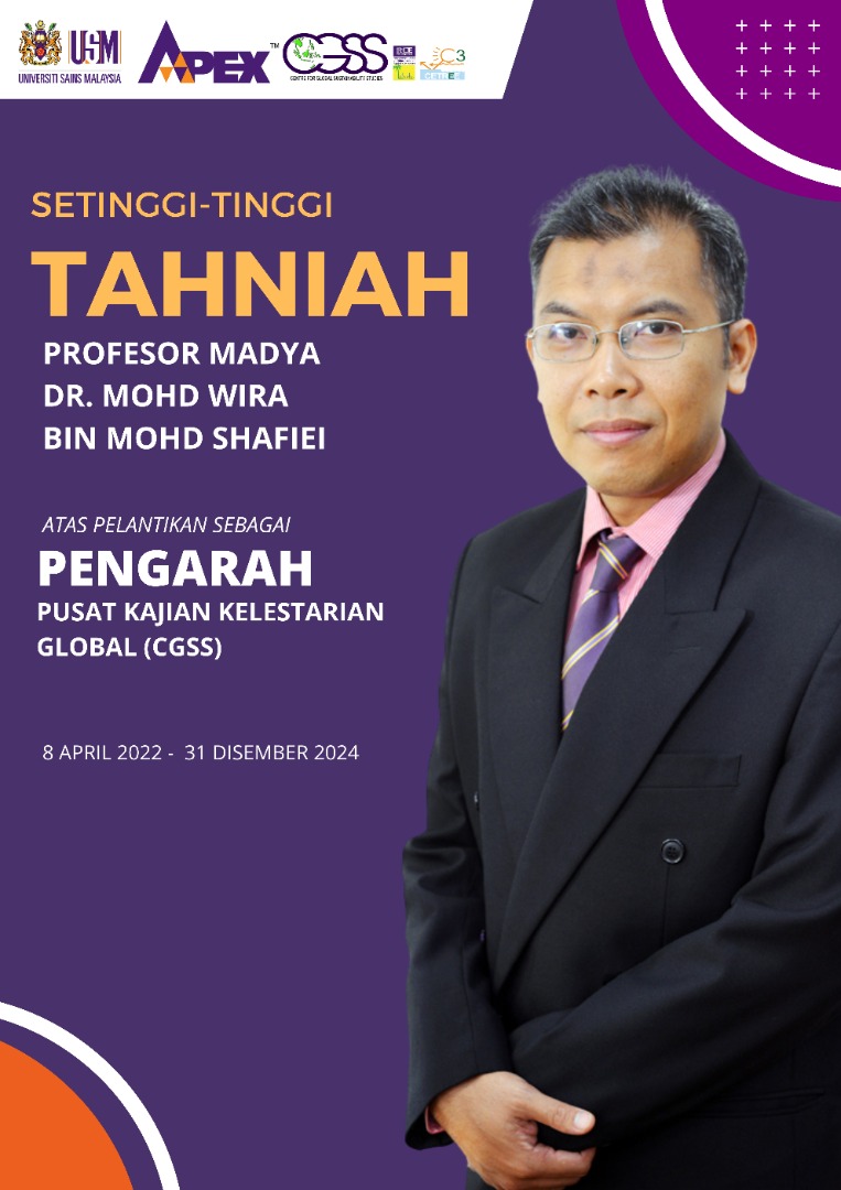 Tahniah Profesor Madya Dr. Mohd Wira bin Mohd Shafiei
#CGSSUSM