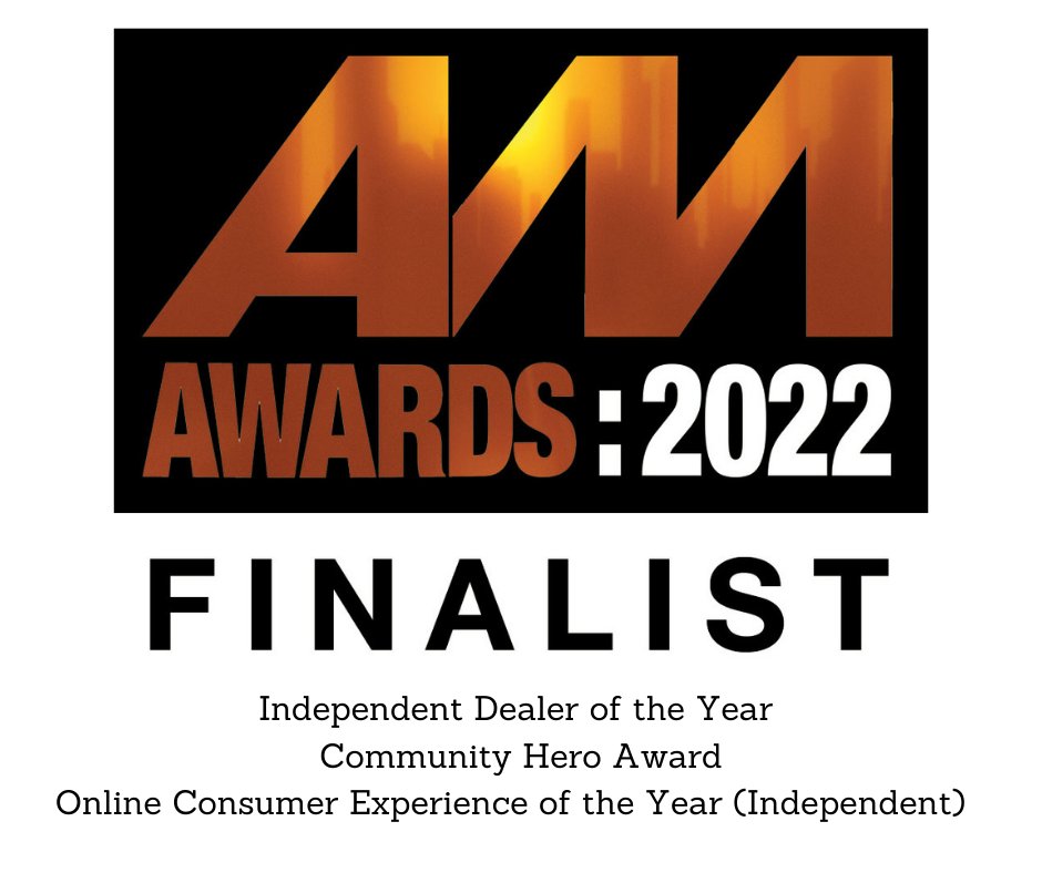 We are pleased to announce that we have been shortlisted in the Independent Dealer of the Year, Community Hero Award and Online Consumer Experience of the Year (Independent) at this years AM Awards.
We’re delighted to be recognised for such prestigious awards.
<a href="/AMchatter/">Automotive Management</a>