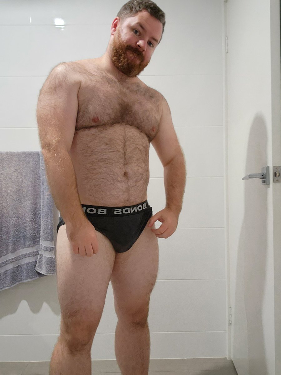 hairy_lifter's tweet photo. Sometimes the original black bonds are the best. Also, I never know what to do with my arms when taking photos, hence the very awkward pose. #hairy #gay #undies https://t.co/aXszqnUMOm