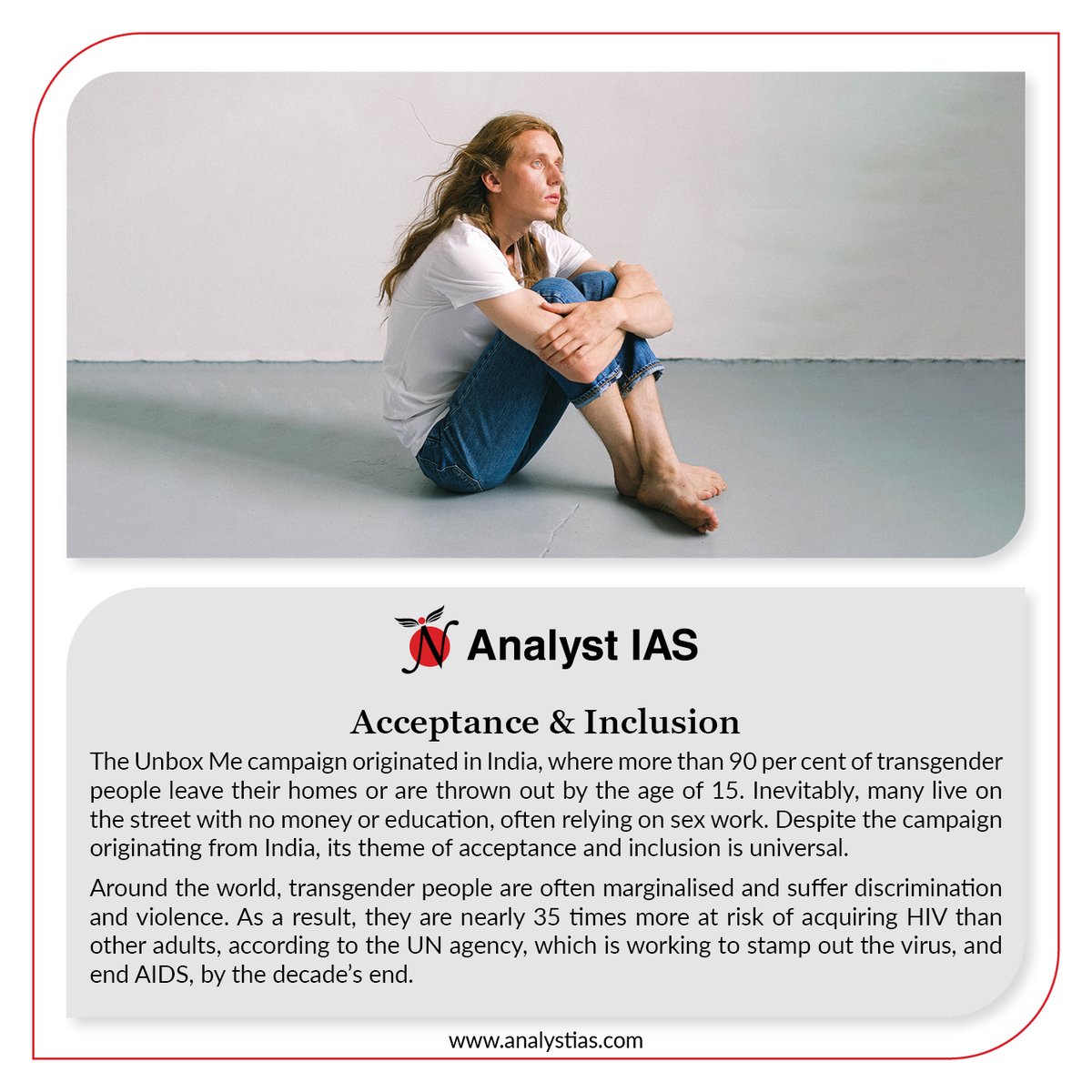 Read about The Unbox Me Campaign with #analystias. Watch this space for more updates.
#IASPreparation #iasexam #IASupdates #ias #AnalystIAS #iasmotivation #iasthought #iasofficer #iasinterview #iasaspirant #iasdreams