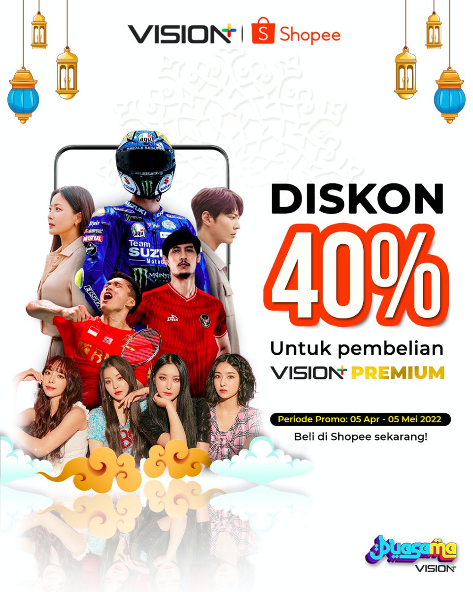 SeputariNews's tweet photo. Waaah! Ini sih berkah Ramadan ya namanya.
Ada diskon 40% setiap pembelian @visionplusid premium di Shopee. Periode 05 April - 05 Mei 2022!
Follow @visionplusid untuk info lebih lanjut. Dan download aplikasinya sekarang. https://t.co/e8PhRTkG3B
#visionplusxshopee https://t.co/d0lshAVOEk