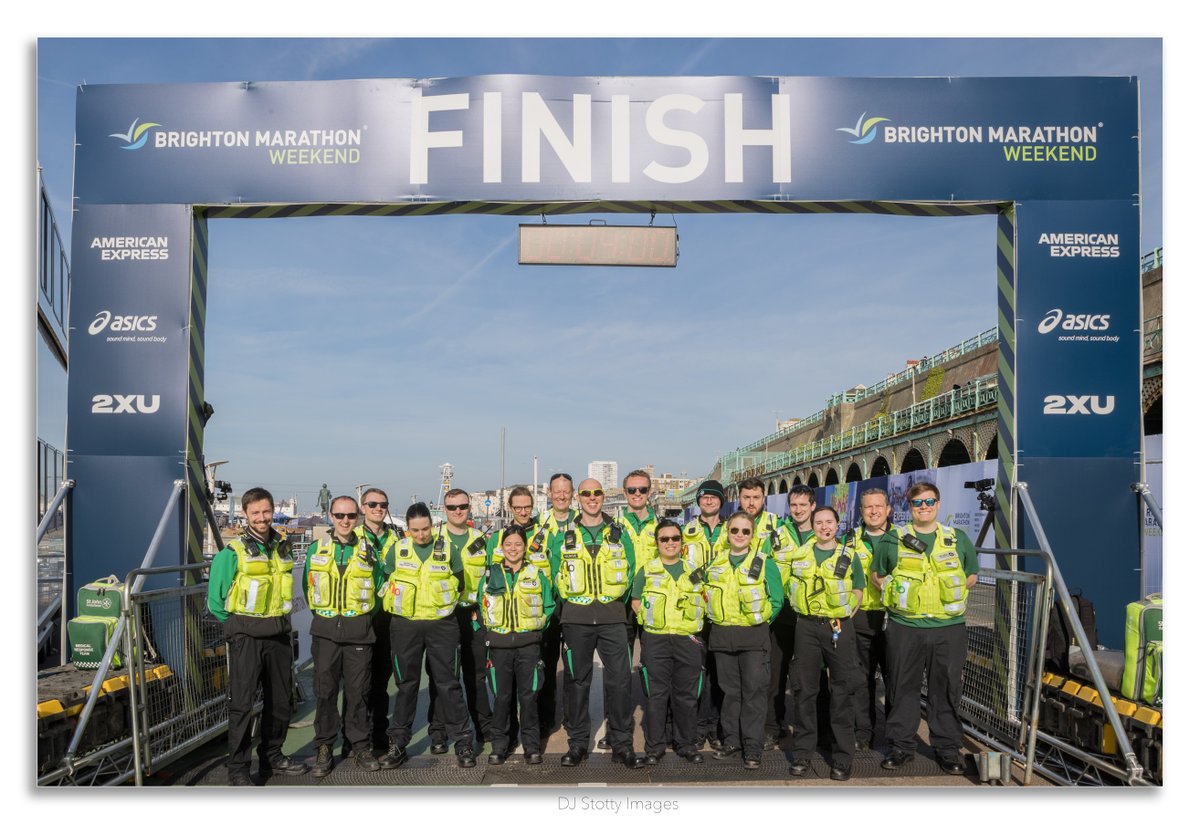 djstottyimages's tweet photo. This team from @stjohnambulance, part of the #BMMedicalTeam assisted 100s of runners crossing the finish line at the #BrightonMarathon &amp; were invaluable assessing runners with such skill, speed and efficiency ensuring their safety at this crucial part of the Marathon. Thank you💙 https://t.co/Effoijlu0r