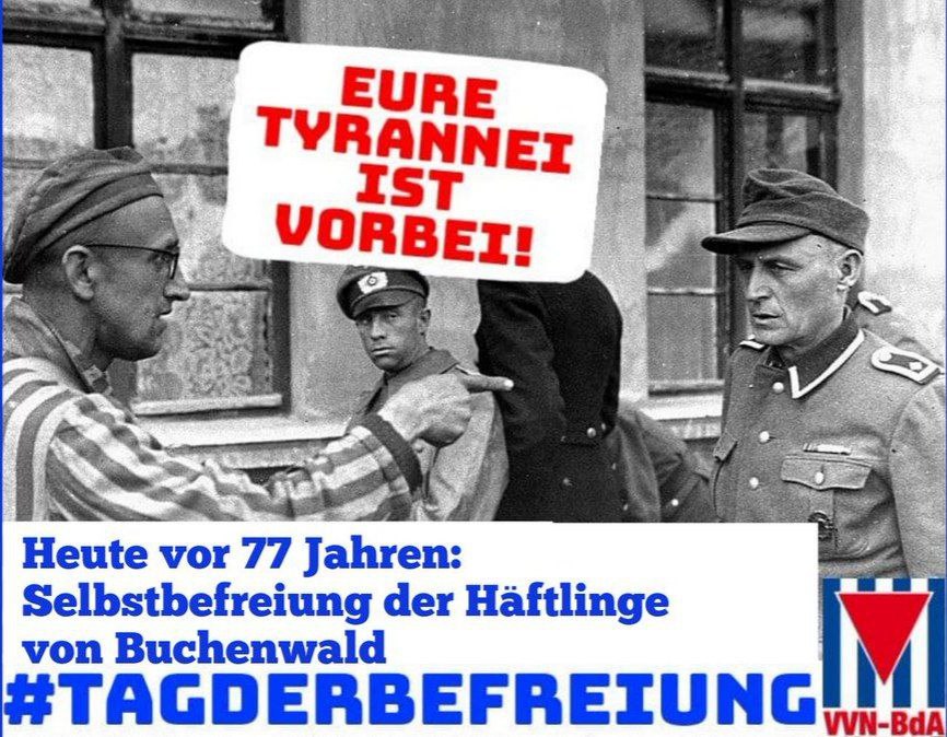 VVNBdAFfm's tweet photo. Der #Schwur der befreiten Häftlinge von #Buchenwald vom 19. April 1945 gilt uns als #Vermächtnis, das wir mit den Organisationen von Überlebenden, ihren Angehörigen und Freund*innen in der ganzen Welt teilen.

#OTD #NieWiederFaschismus  #Selbstbefreiung

https://t.co/QVXpNMdFgb https://t.co/FbWLEVB7yA