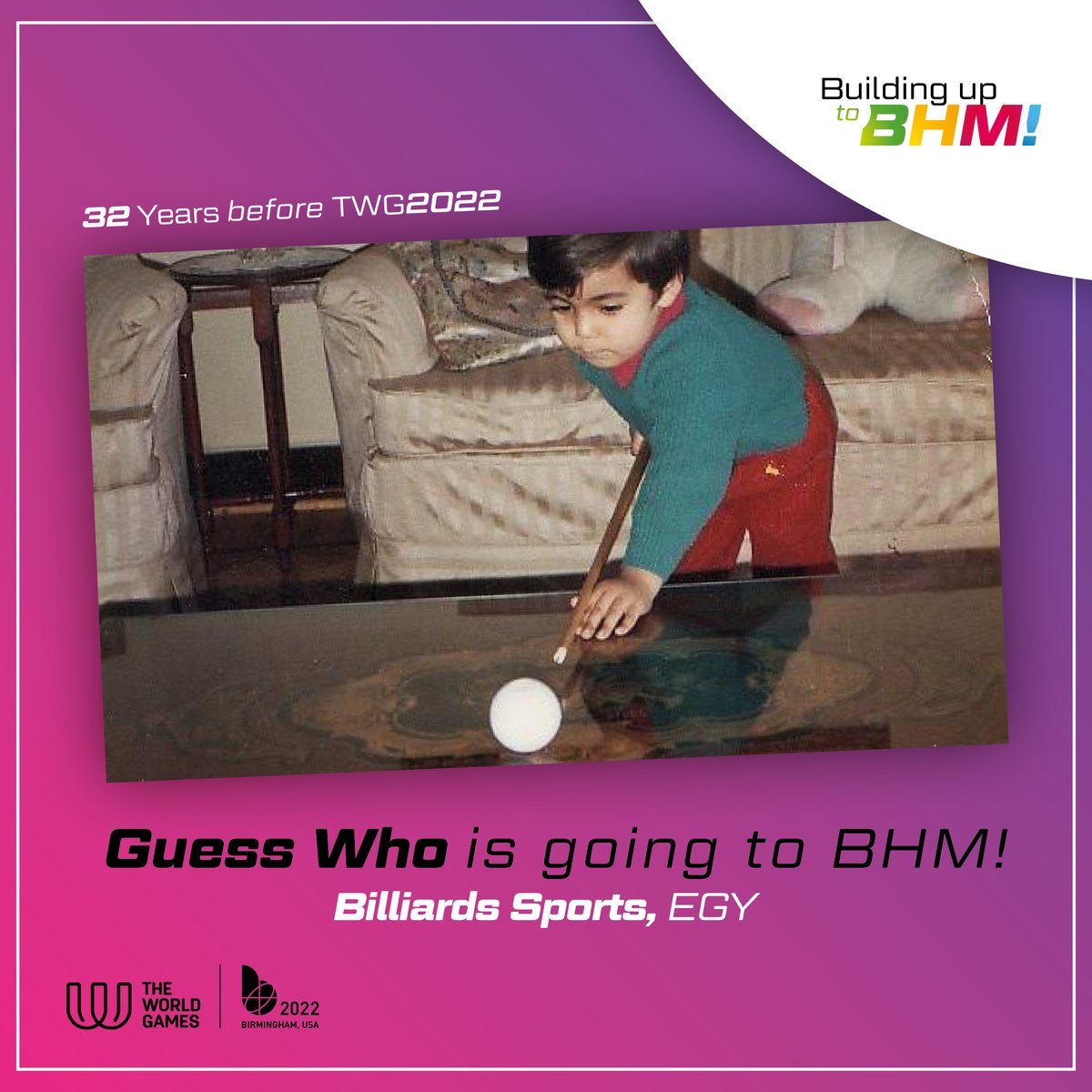 TheWorldGames's tweet photo. WHO IS THIS ATHLETE BUILDING UP TO THE WORLD GAMES 2022 IN BIRMINGHAM, ALABAMA? 😍
Let us know your guesses in the comments 🤩
#BuildinguptoBHM #RoadtoBHM #TWG2022 @twg2022 @WCBSbilliards https://t.co/s0wzuKmhgp