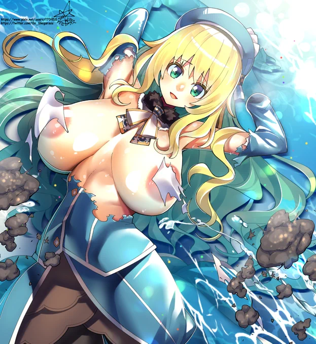 中破愛宕さん。派手に破れてて本当好き🚢
#艦隊これくしょん 
#愛宕 