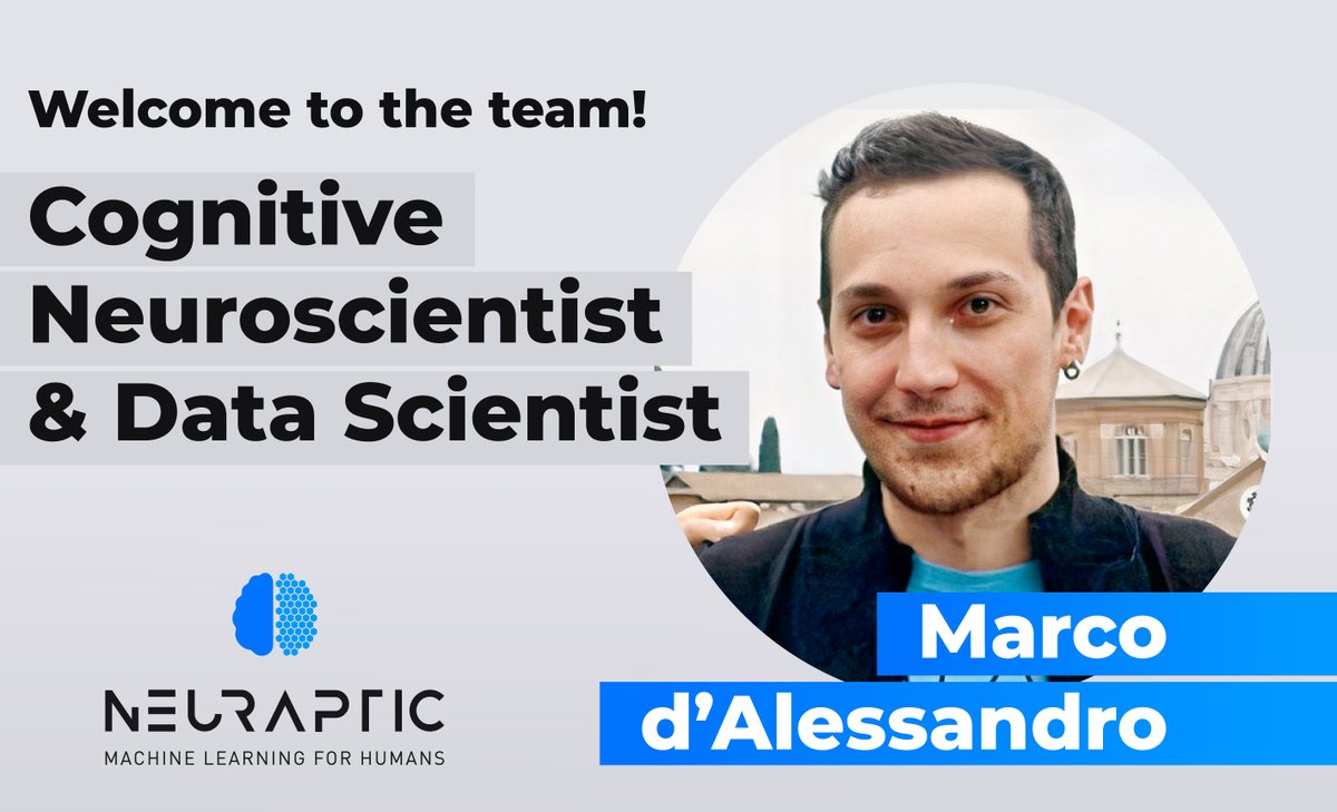 We are very proud to welcome Marco to our team, a brilliant mind who joins the #NeurapticLabs to help us in our mission to build bridges between human and machine intelligence. 

It is extremely motivating to surround ourselves with such talented and enthusiastic people!💪🦾