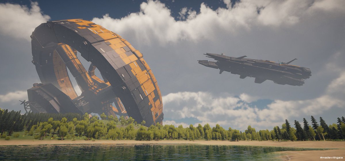 LoranIndieDev's tweet photo. Mixing @SyntyStudios assets (Polygon Sci-Fi Space and Nature packs) and @ProcWorlds tools (Gaia Pro, GeNa Pro, Spawner pack) https://t.co/27pU4uYq2j