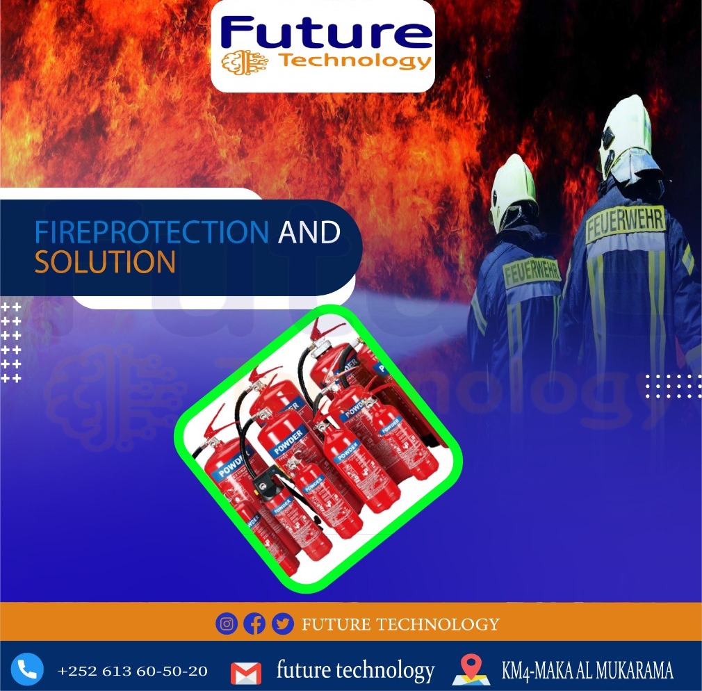 FUTURETECHNLGY's tweet photo. #FIRE_PROTECTION
Shirkada #future_technology Waxay idin heeysaa adeeg Fire Protection oo dhameystiran oo aad kaga hortagi karto marku dab kaco goobaha sida: Guryaha iyo goobaha ganacsi.
Wixii faahfaahin intaas dheer waxaad nagala soo xiriir kartaa :
Call/WhatsApp 0613605020 https://t.co/2yf8kE9oH5