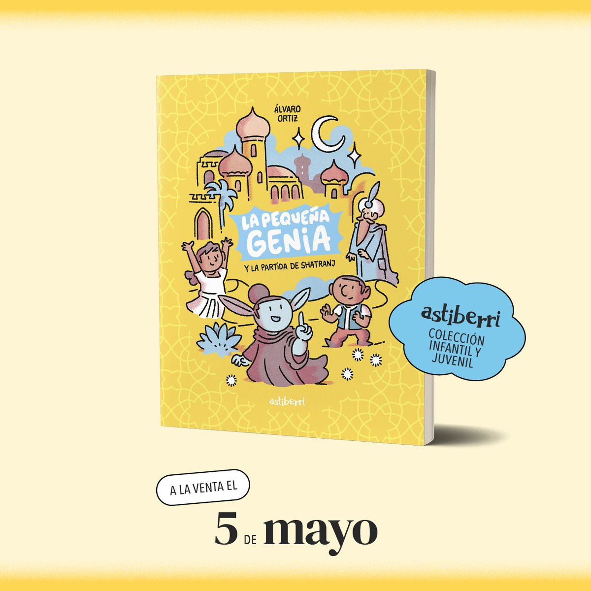 En "La pequeña genia", <a href="/alvaroortiz_/">álvaro ortiz</a> despliega todo su desparpajo y talento de narrador al servicio de los más jóvenes con una aventura moderna en un contexto de mitología clásica para niños y niñas a partir de 7 años. 
También en euskera y català. 
🧞‍♀️astiberri.com/products/la-pe…