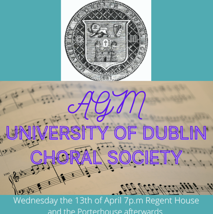 udcs's tweet image. Come to our AGM on the 13th of April at 7p.m. in Regent House. We will be electing our new committee and going to the Porterhouse afterwards. If you are interested in joining the committee, you can get in touch with us via email or any of our social media accounts 😁🎶