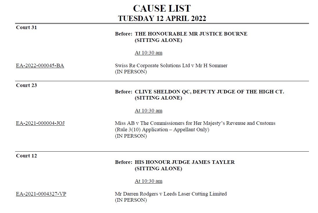 EAT to consider COVID-19 fears and s100 ERA unfair dismissal (health &amp; safety - must fear be directly linked to working conditions rather than prevalence in society at large?) starting 12 April in Rodgers v Leeds Laser Cuttings