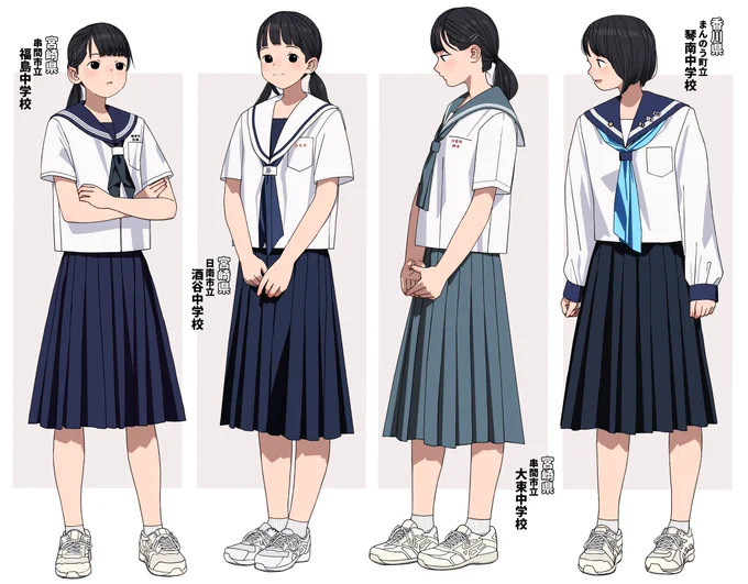 中学校の夏/中間セーラー服 