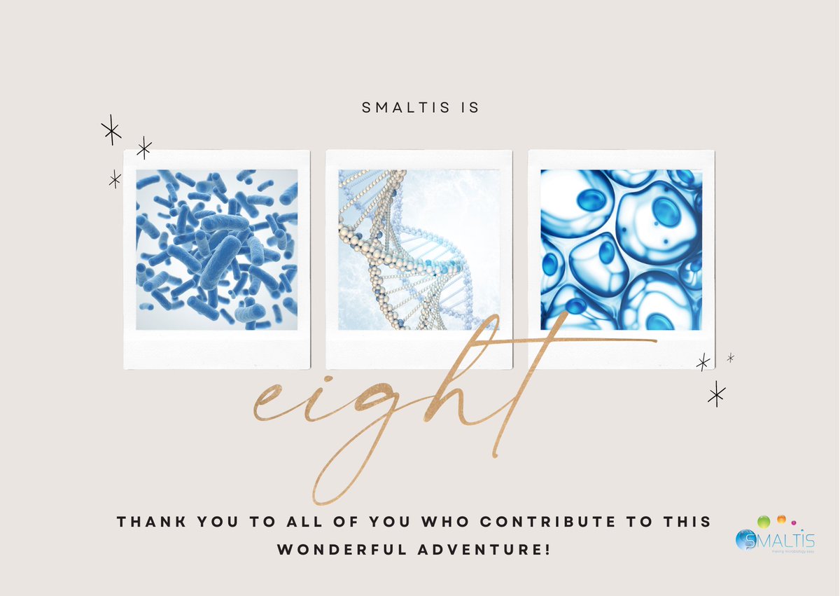 SmaltisSas's tweet photo. @SmaltisSas fête son anniversaire aujourd'hui!
8 années à vos côtés pour plonger au cœur du monde de la microbiologie !
~MERCI~

Today is a special day for SMALTIS!
8 years at your side to dive into the world of microbiology!
~THANK YOU~ https://t.co/1N4sVla5bh