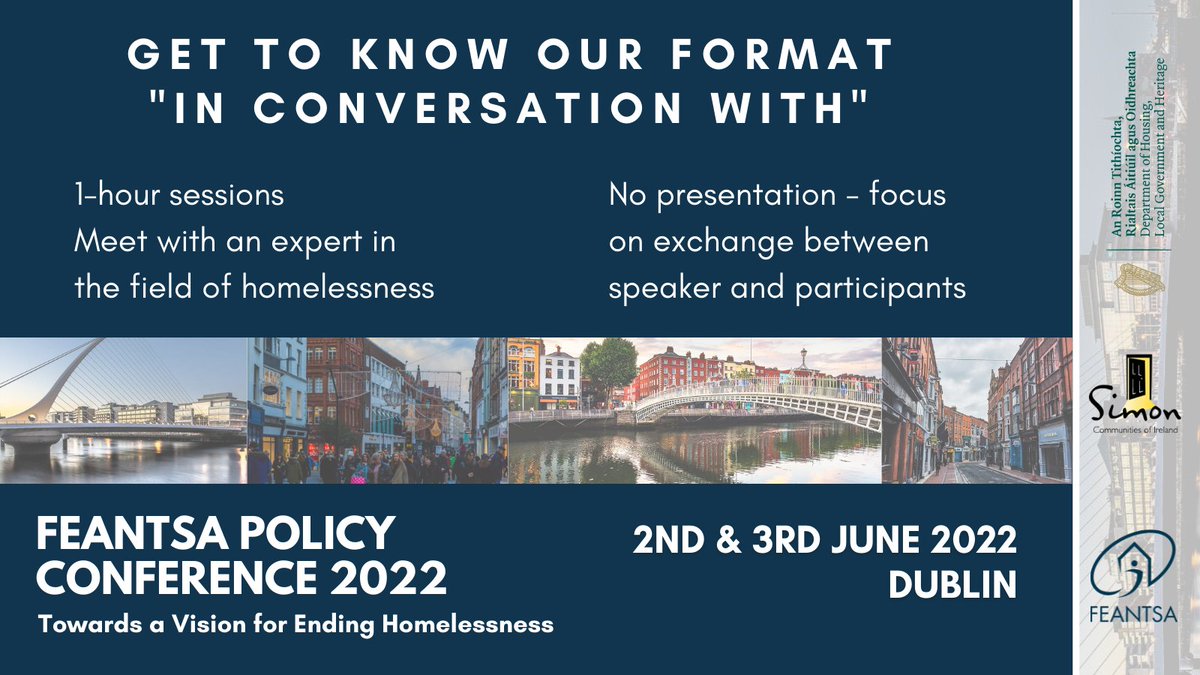 ✨ Introducing our format "In Conversation With"

🗣️ Our Policy Conference offers space for conversations with experts in homelessness work. Meet @JKaakinen, talk with Patrick Develtere, or put FEANTSA in the hot seat.

✍️ Register here: bit.ly/3I2NHMg