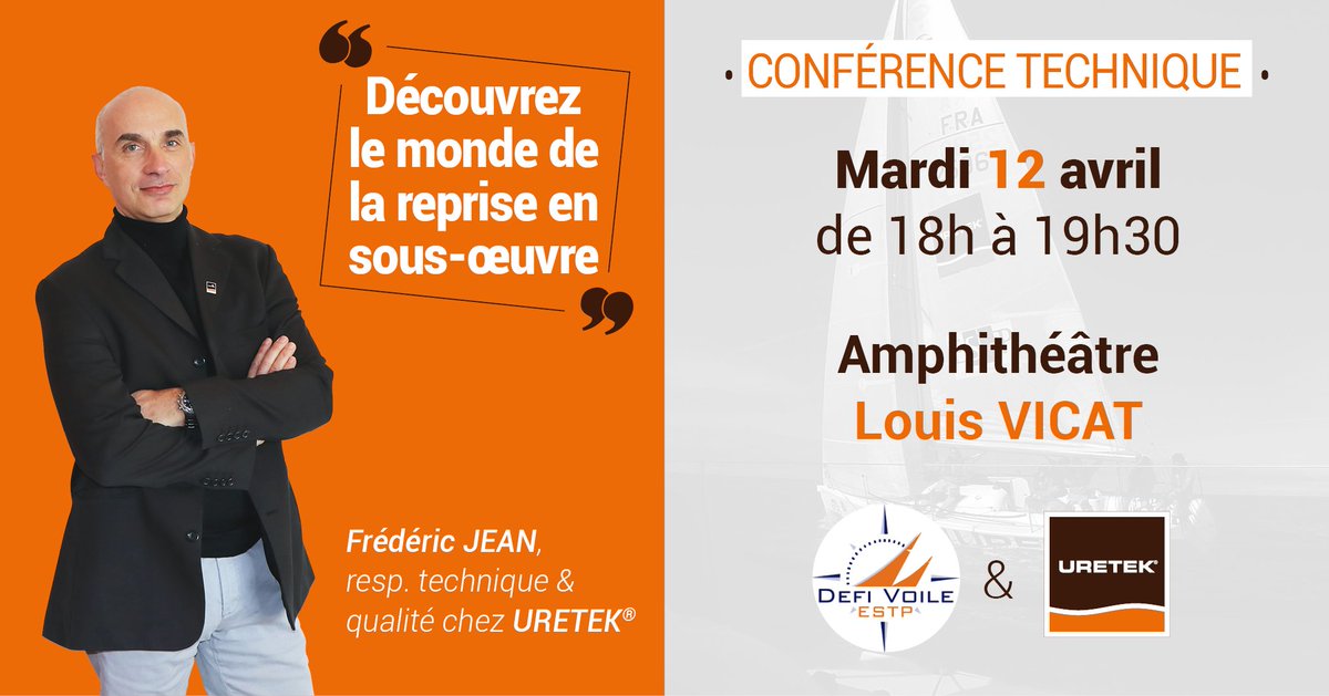 Etudiants à l' @estpparis ? Participez à la conférence technique organisée par URETEK® sur le monde de la reprise en sous-œuvre.
RDV mardi 12 avril à 18h à l’amphithéâtre Louis VICAT.
#uretek #conference #injectionrésine #résineexpansive #technique #etudiants