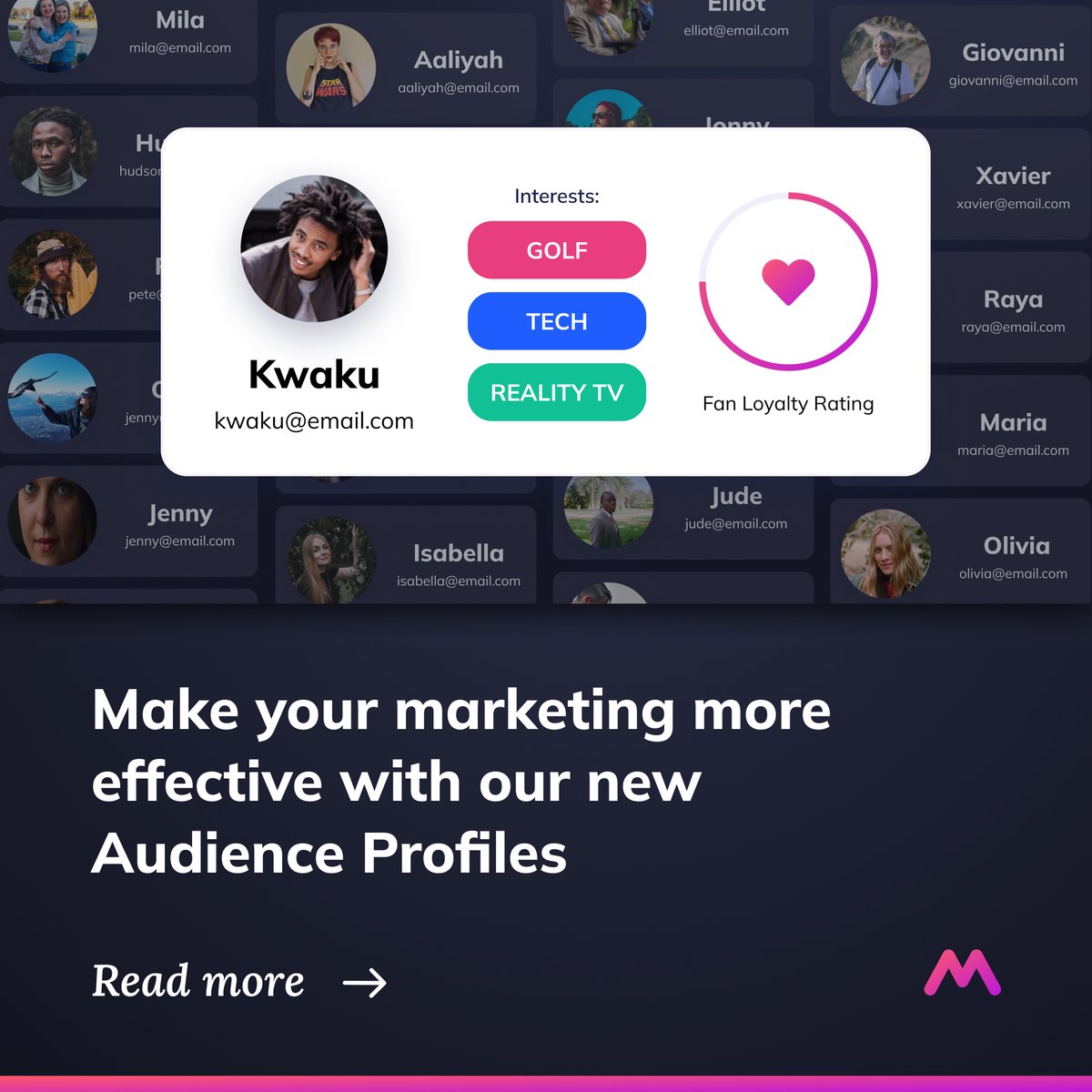 wearemonterosa's tweet photo. Introducing Monterosa / Audience Profiles. Read our blog about how we collect, profile and pipe user data directly into your existing CRM, CDP or marketing platform. In real-time. #FanEngagement #EngageRetainConvert #FirstPartyData
https://t.co/uJro7fFa7t https://t.co/MfGPhcsD7e
