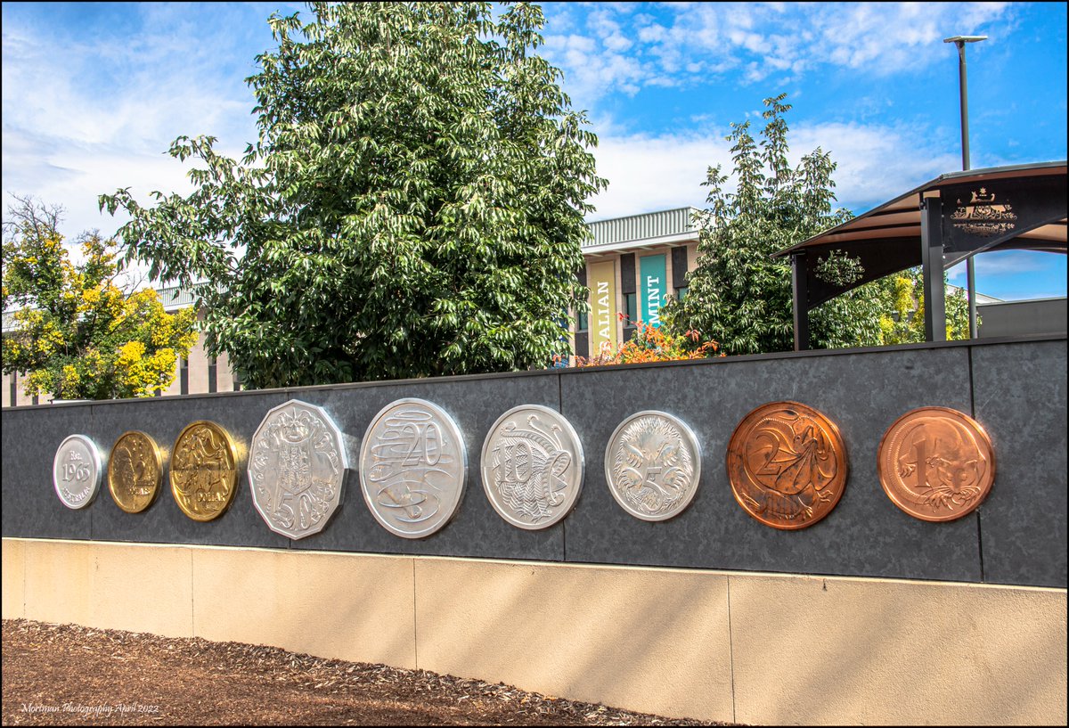 MarkMortman's tweet photo. The Royal Australian Mint on a lovely autumns day- a bit of spare change just hanging around (how much?) #australianmint #mint #MoneyTalks #Currency and here I could make a lame joke about the LNP and the budget but I won't because they're doing a grand job without my help. https://t.co/J3i3oxBwcm