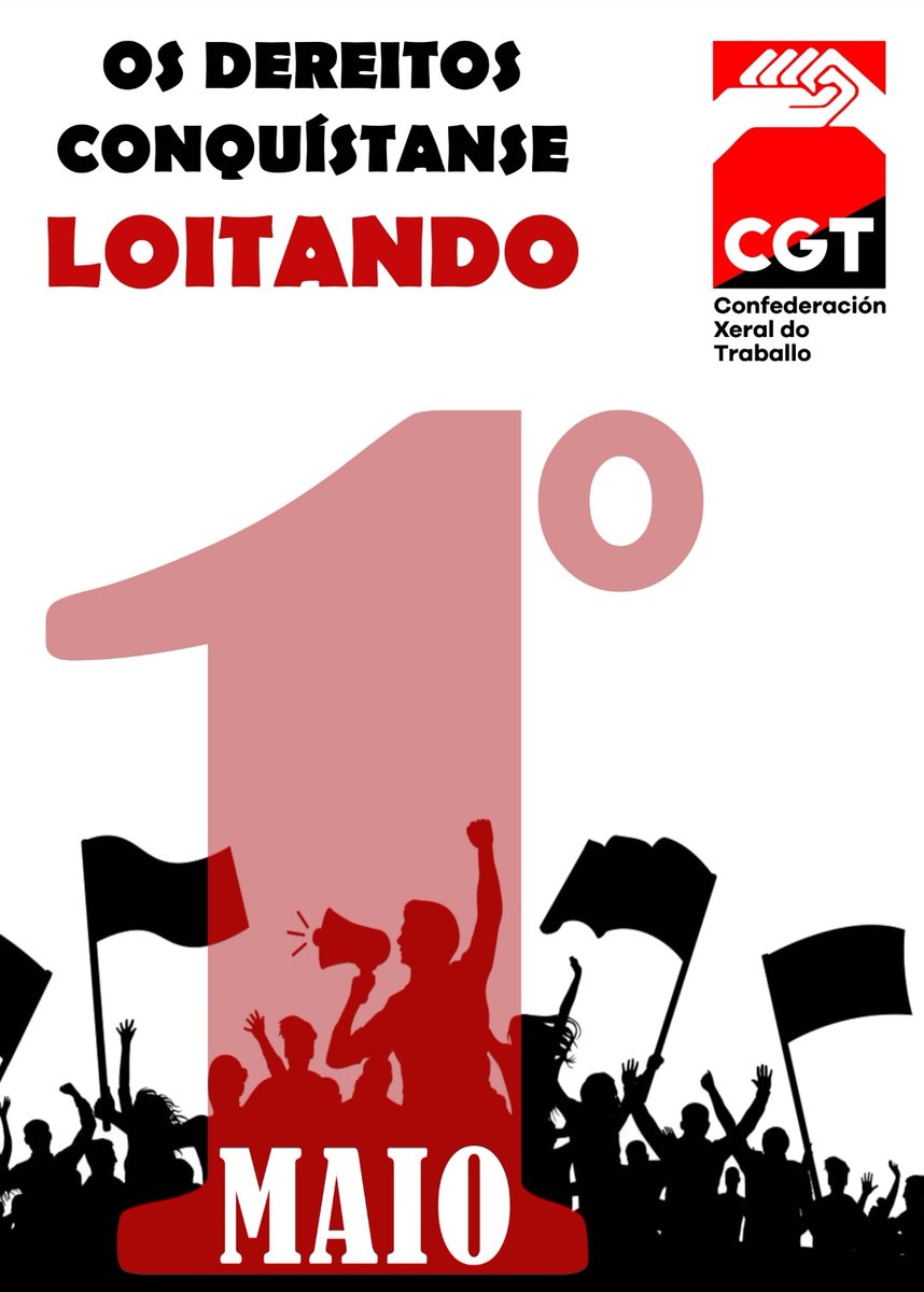 CGTACoruna's tweet photo. ✊🏿 Camiñando cara o PRIMEIRO DE MAIO ✊🏿

OS DEREITOS CONQUÍSTANSE LOITANDO‼️ https://t.co/mkvGdfBbpK