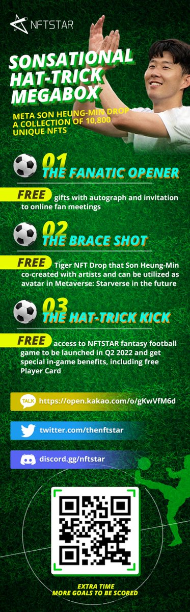 THENFTSTAR's tweet photo. Check out the AMAZING⚽️hat-trick⚽️of Meta Son Heung-Min 📸📸
#roadmap #infomap #UtilityNFT #NFT #NFTSTAR #MetaSonHeungMin #NFTcollector #NFTCommunity #NFTdrops #NFTroadmap #Metaverse #SonHeungMin #FreeNFT #NFTGiveaway https://t.co/fMRNhpvpuY