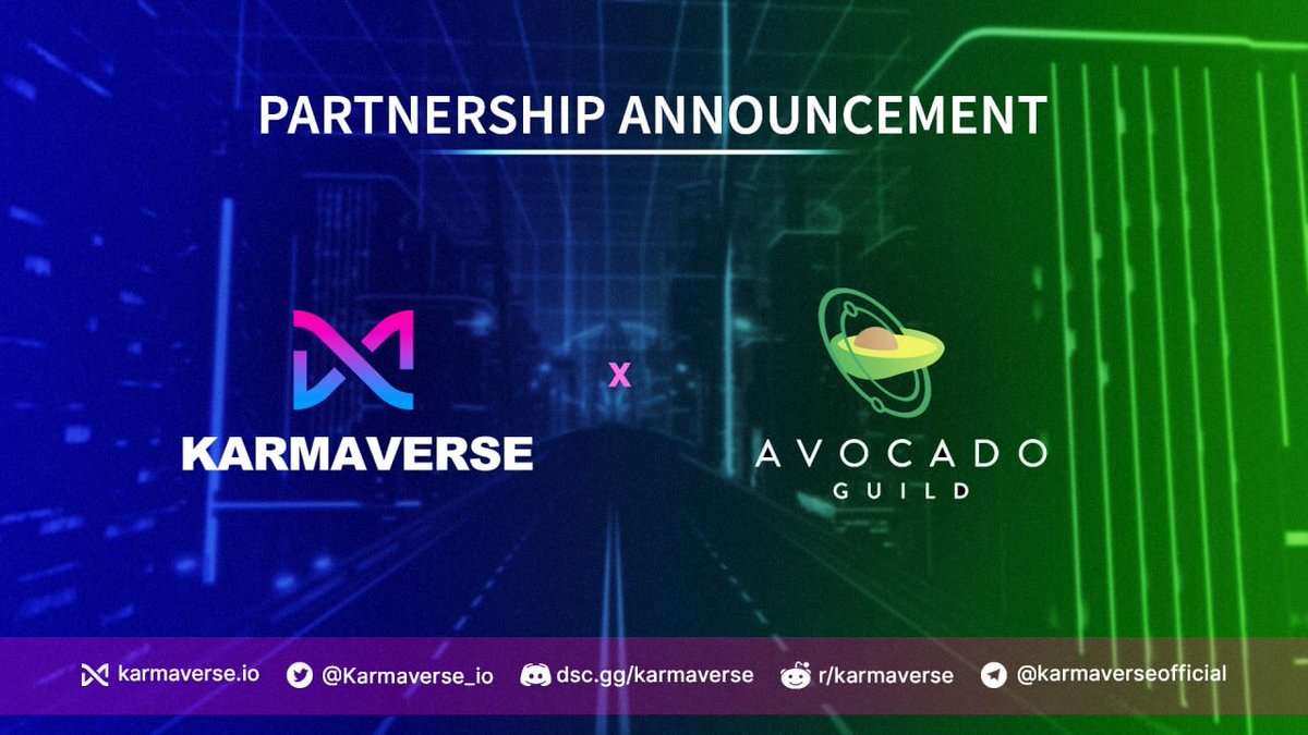 TemilasireM's tweet photo. ANOTHER PARTNERSHIP🎉
@Karmaverse_io just announced a strategic partnership with @AvocadoGuild
#AvocadoGuild, a #P2E guild that aims to unlock life-changing opportunities and rewarding experiences for its 10K+ scholars.
Join the community: https://t.co/bq17rgzq1B
#NFT #GameFi https://t.co/zaLKSIpwwg
