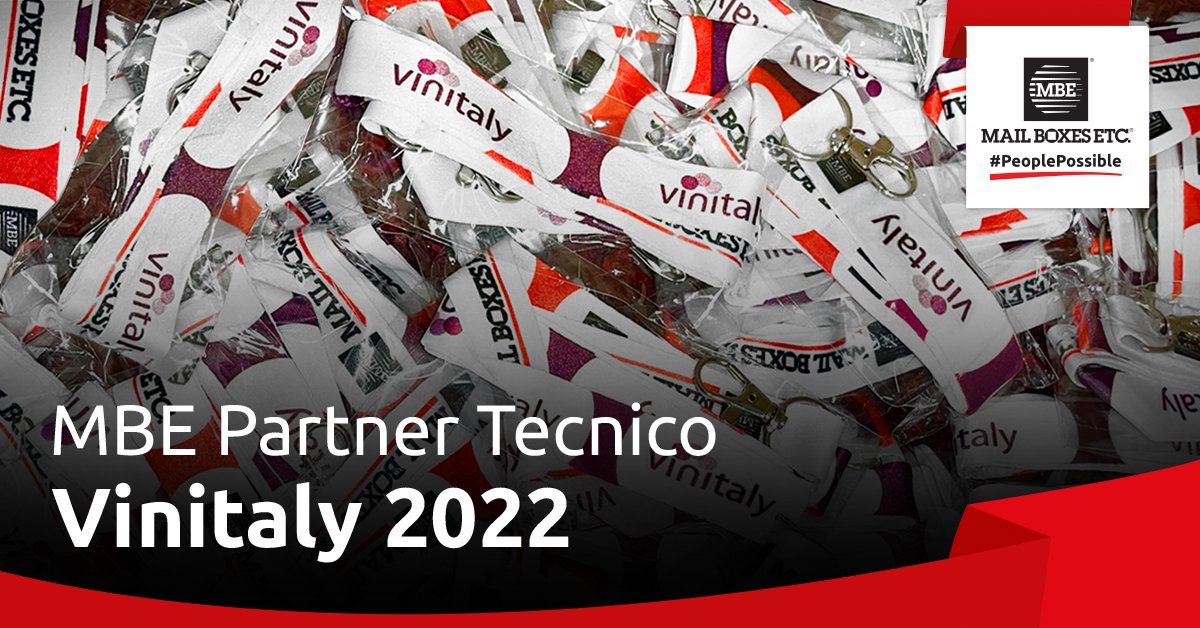 MBE è Partner Tecnico di @VinitalyTasting. Scopri perché Mail Boxes Etc. è il partner ideale per gestire le spedizioni del tuo vino in Italia e all'estero, dal ritiro alla consegna, lasciandoti libero di coltivare la tua passione fal.cn/3nGBe #Vinitaly #PeoplePossible