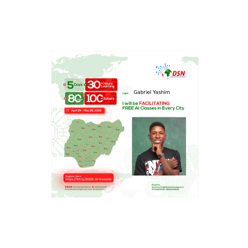 YashimGabriel's tweet photo. @DataScientistsN #FREEAIClass #Lokoja https://t.co/VnLO5Ejs2p