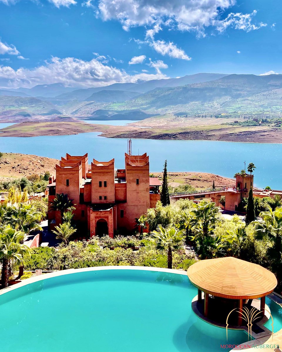 Visit_Morocco_'s tweet photo. Relaxing mountain views along the water? ⛰️ Sign us up! We will see you in Bin El Ouidane. 
📷 by @moroccanauberges (Instagram account) #visitmorocco #morocco #BinElOuidane https://t.co/gwwDV1efUn