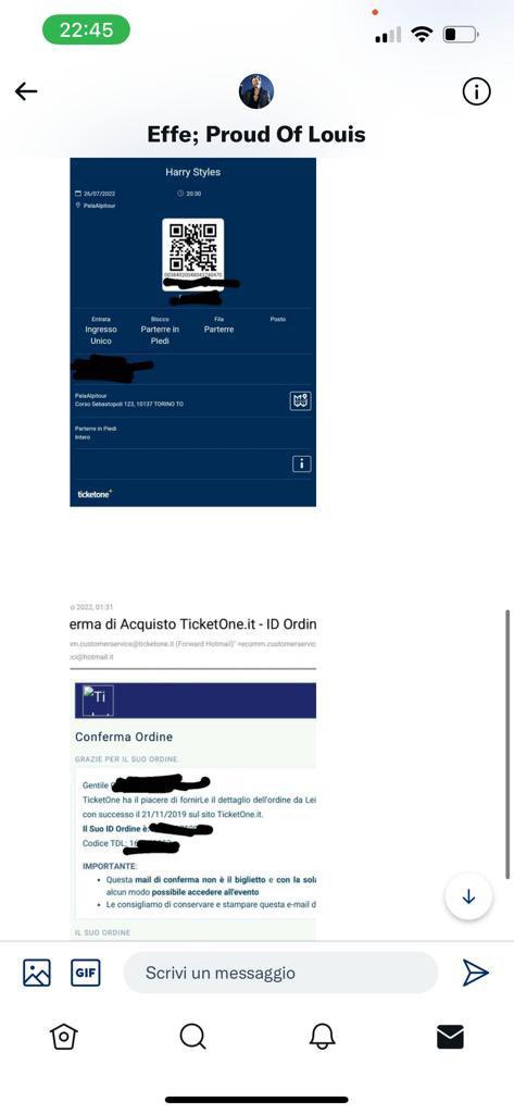 loveofmylifeHL's tweet photo. 21 marzo una ragazza scrive di avere dei biglietti per la data di harry a torino, dopo aver ricevuto il bonifico di 200 euro non abbiamo ricevuto alcun biglietto e non riusciamo più nemmeno a rintracciarla. si prega di far girare per evitare che truffi ancora altre persone. https://t.co/SYXzw6xsyQ