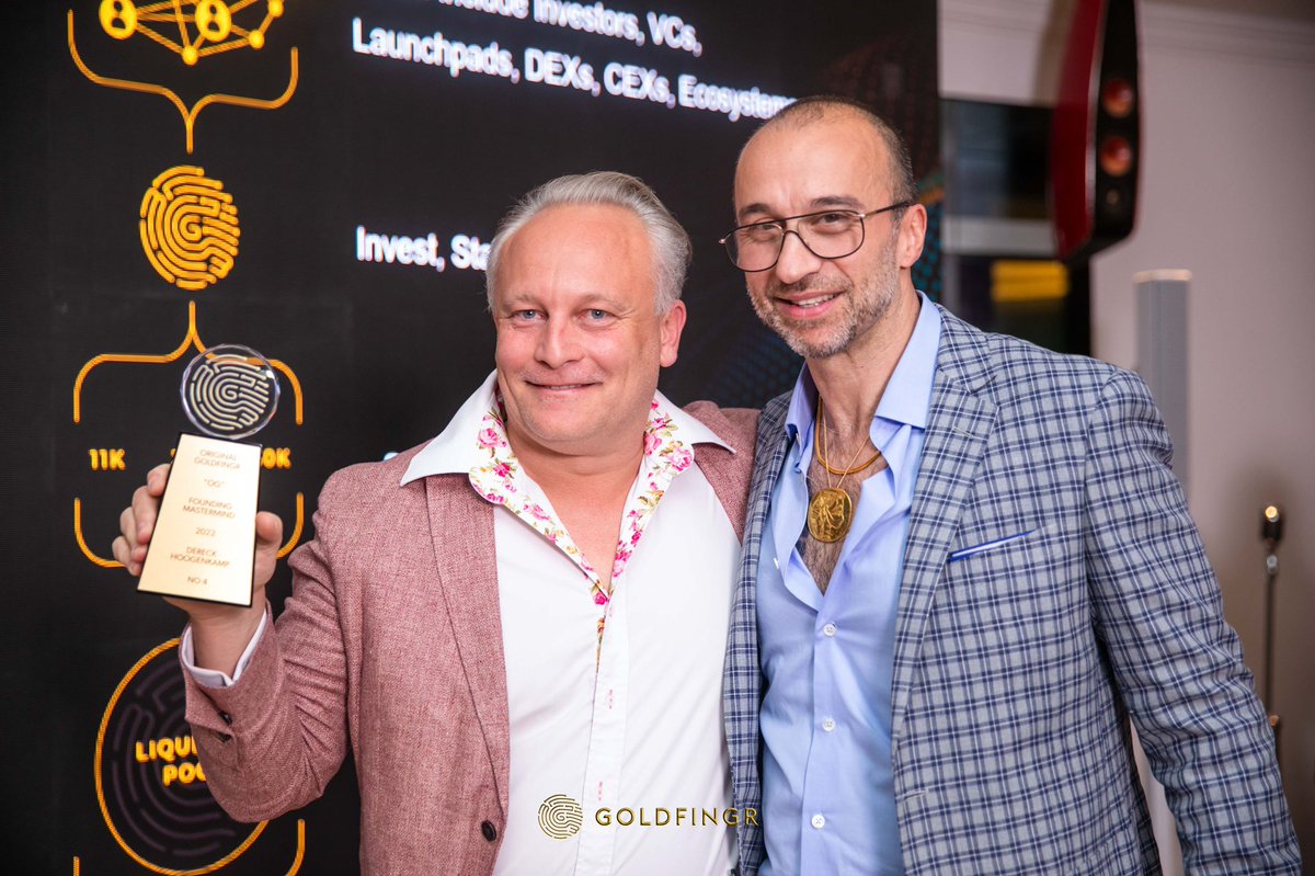 goldfingr's tweet photo. 🏆@dhoogenkamp received a #Goldfingr award for his constant innovation in technology.

Goldfingr is where the successful people are ✅ 

Soon get direct access to world leaders, investors and deal flow from Top Venture capital firms, Angels and Family offices by holding $GFT https://t.co/tLaDG4Tam2