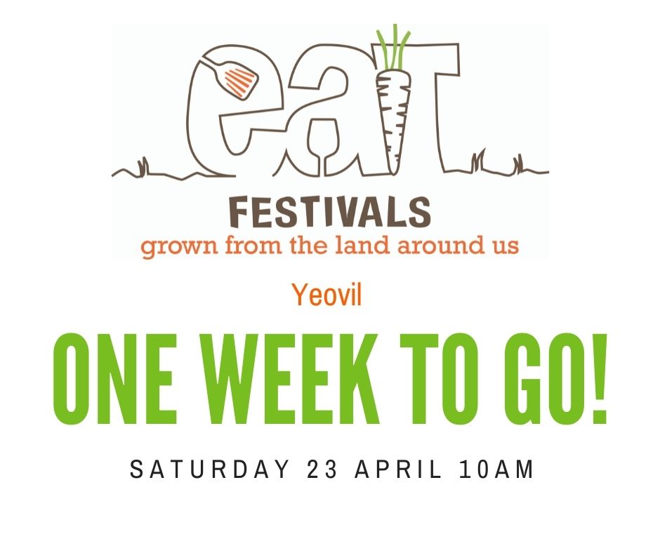 One week to go.  
eat:Yeovil on Saturday 23 April            
Fill your boots with fabulous street food and entertainment for a fun family day out including lots and lots of #dogfriendly offerings for all your family and friends.

#eatyeovil #eatfestivals 
#yeovil 
#supportlocal