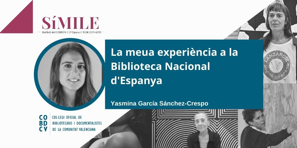 cobdcv's tweet photo. 🆕 Nou article a la #RevistaSimile 🆕
📚 La meua experiència a la @BNE_biblioteca
✍️ @Nefer87
📲 https://t.co/od0SEIm7db https://t.co/7pVvA6frMk