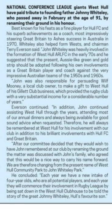 WestHullARLFC's tweet photo. It’s official, we will now be playing our home games at THE JOHNNY WHITELEY PARK 🔰🔰

https://t.co/RM20FiZtui https://t.co/dC3eNTTJYD