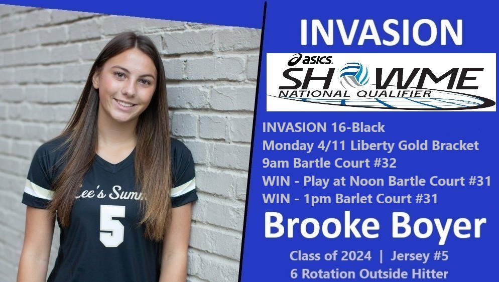 Championship Monday at Show Me!  Invasion 16-Black looking to upgrade our bid today in the Liberty Gold bracket!  First game is at 9am Bartle Court #32.
recruit-match.ncsasports.org/clientrms/athl…