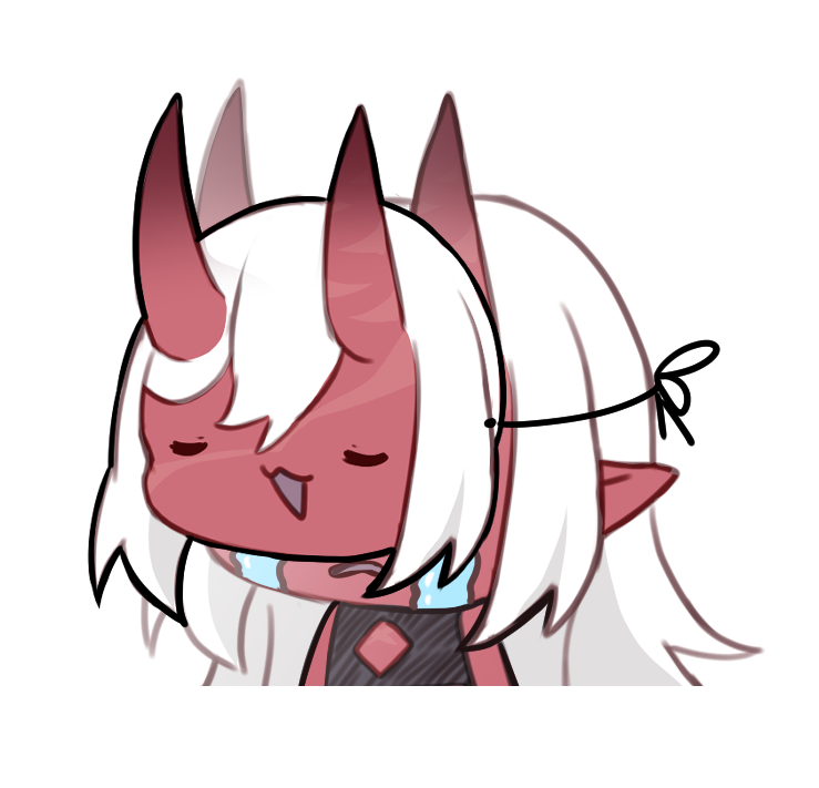 1girl horns red skin solo colored skin oni horns white hair  illustration images