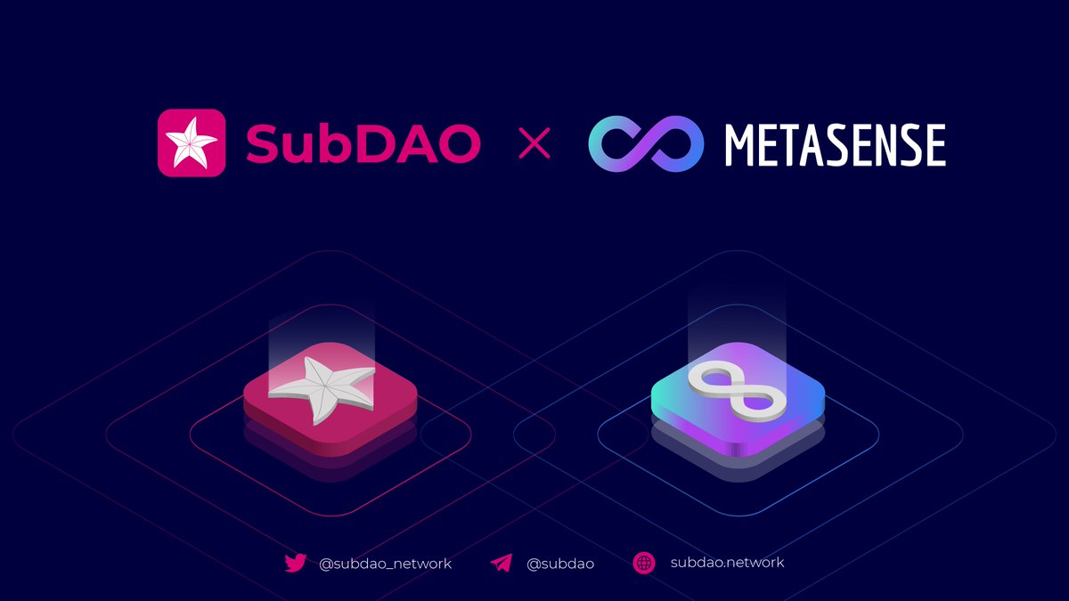 subdao_network's tweet photo. We are thankful for the support of our powerful investor @metasense_dao ๐
#MetasenseDAO is a decentralized investment organization consists of founders/co-founders of leading Blockchain projects & institutions.
#SubDAO #Partnership #Web3 https://t.co/EWvUvUdM0V