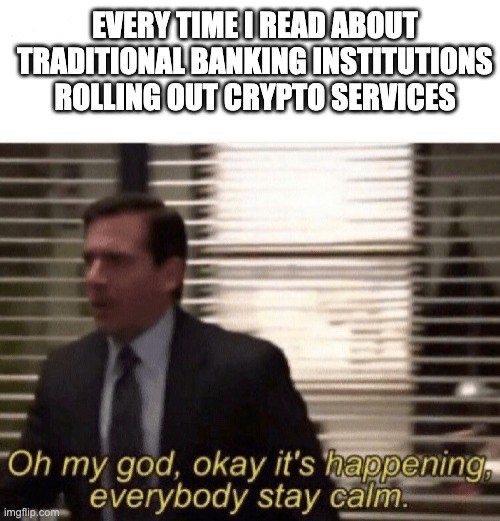 NischalShetty's tweet photo. Banks are coming…

#TradFi #DeFi #Crypto https://t.co/A8g5F5KABt