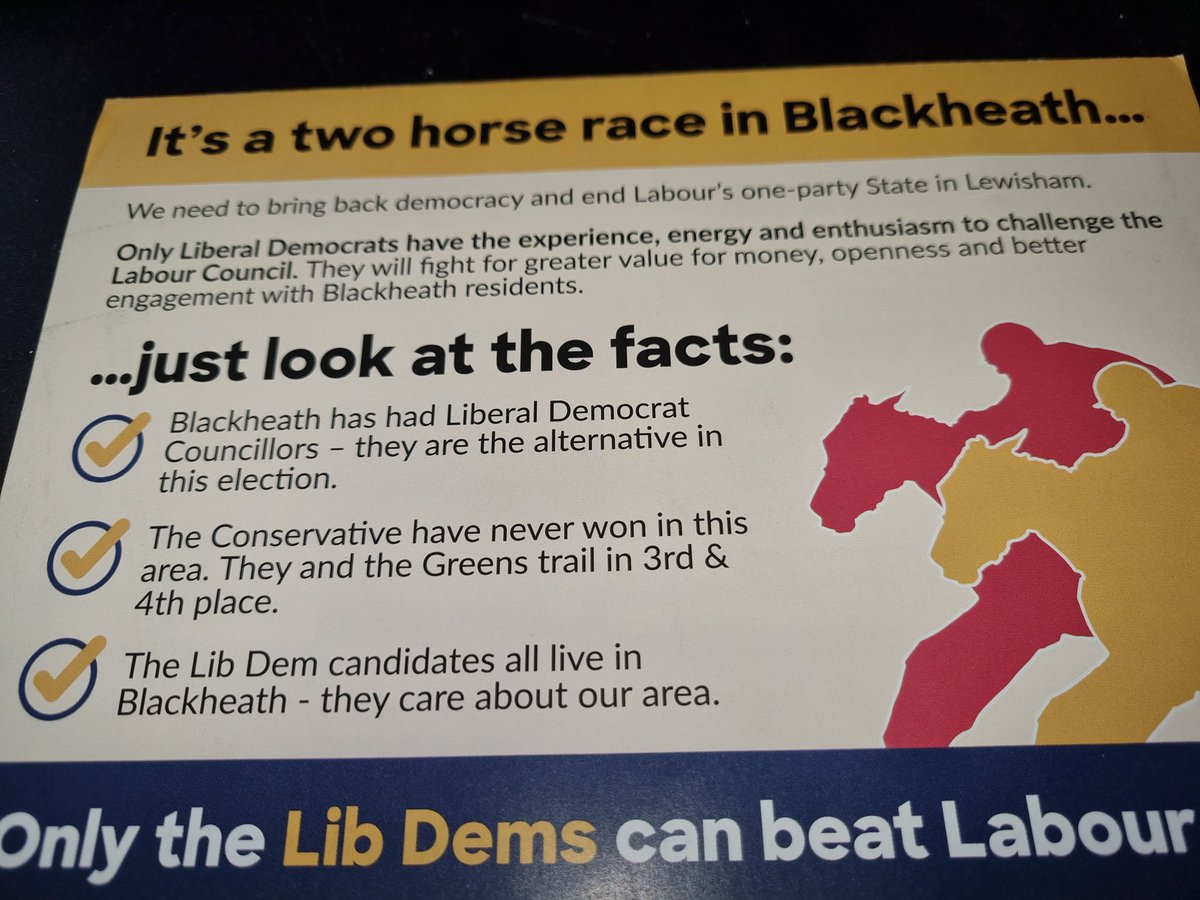 MainesChris's tweet photo. It's clear from the reception we get on the doorstep that Blackheath residents realise they can #EndtheOnePartyState in Lewisham by voting #LibDem.
No opposition leads to poor decision making.
In Blackheath its @LewishamLibDems who can beat #Labour on 5th May https://t.co/KUgUxR1wR5