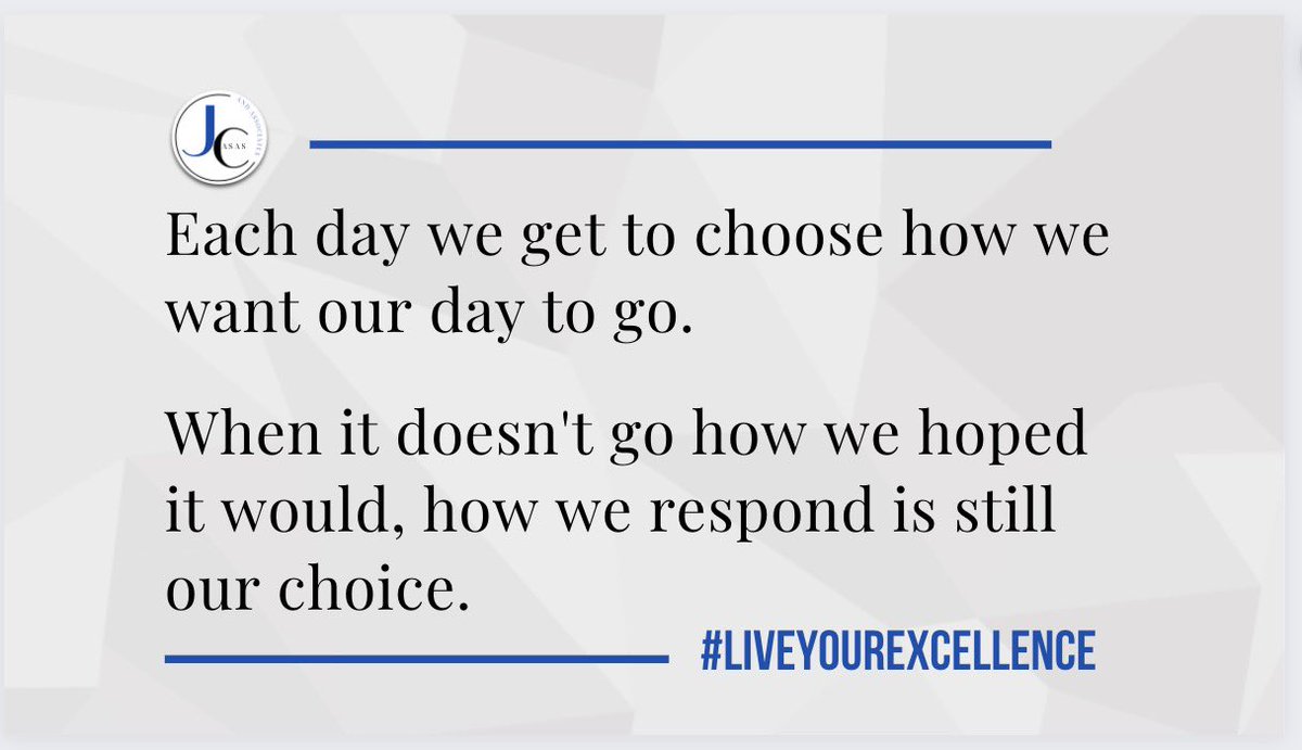 The choice is ours. #LiveYourExcellence