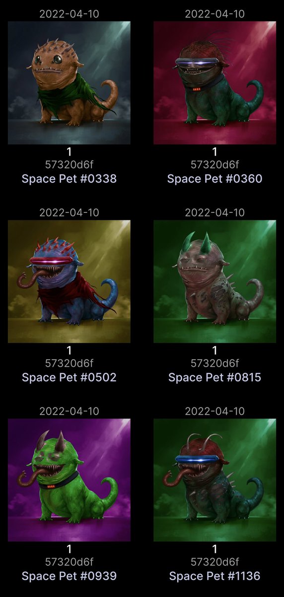 paulperotti31's tweet photo. @GanglLukas @SpaceApeClub Love my Space Pets!!!! #SpacePets #SAC #SpaceApeClub #CNFTCommunity #CNFTCollection #CNFTCollector https://t.co/Bulr6rZ12X